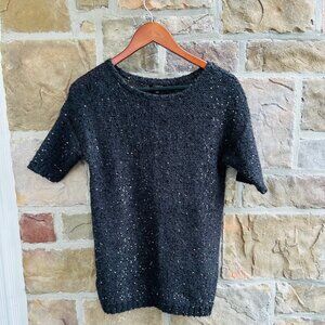 Anne Taylor Short Sleeve Black Sequin Sweater / Size: XS